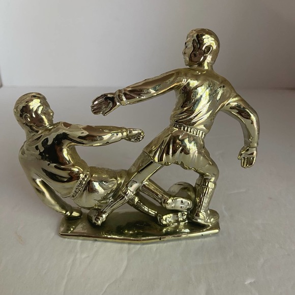 Gold Soccer Trophy Top Cake Decoration Topper Sports 4.5" Tall - Picture 2 of 7